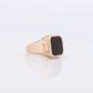 10k Bloodstone ring. Black and Red Blood stone Mens yellow gold signet ring. st(192)