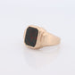 10k Bloodstone ring. Black and Red Blood stone Mens yellow gold signet ring. st(192)