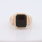 10k Bloodstone ring. Black and Red Blood stone Mens yellow gold signet ring. st(192)