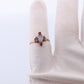 10k Victorian MOONSTONE cabochon TRIO Garnet and pearl seed Claw set ring. Antique sphere Moonstone garnet pearl Trilogy ring. st(135)