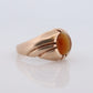 10k Tiger Eye Oval Cabochon ring. CD TigerEye bezel set 10k signet ring. st(192)