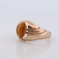 10k Tiger Eye Oval Cabochon ring. CD TigerEye bezel set 10k signet ring. st(192)