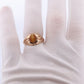 10k Tiger Eye Oval Cabochon ring. CD TigerEye bezel set 10k signet ring. st(192)