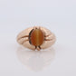 10k Tiger Eye Oval Cabochon ring. CD TigerEye bezel set 10k signet ring. st(192)