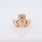 CLADDAGH Ring. 9k Vintage Irish Claddagh Heart Hands band. 9k Yellow Gold Love Loyalty Friendship Ring. st(92)