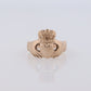 CLADDAGH Ring. 9k Vintage Irish Claddagh Heart Hands band. 9k Yellow Gold Love Loyalty Friendship Ring. st(92)