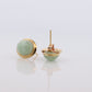 14k Jade stud earrings. Green Translucent Jade bezel set into 14k yellow gold. st(38)