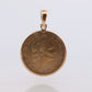 14k Coin Pendant Medallion. 14k 200 Lire Italian Republic 1995 Coin bezel set Charm. st(73)