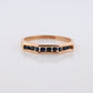 14k Gold BLUE Sapphire Eternity Band. Channel Set Sapphire Fun ring. V channel band.