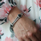 John Hardy Sterling Black Silver Sapphire Bracelet. John Hardy Pebble Pave Dot Palau Station Double Foxtail Byzantine bracelet.