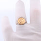 18k Heavy Signet ring. Aztec Mayan or Inca with Warrior Head Chief Bust. 18k Embossed coin Sterling Silver band