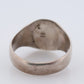 18k Heavy Signet ring. Aztec Mayan or Inca with Warrior Head Chief Bust. 18k Embossed coin Sterling Silver band