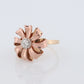 JABEL 14k Platinum Diamond Solitaire ring. Vintage 14k Large Flower Starburst JABEL.