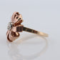 JABEL 14k Platinum Diamond Solitaire ring. Vintage 14k Large Flower Starburst JABEL.
