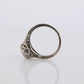 18k Art Deco Diamond ring. 18k White Gold Filigree Ring. Open Hexagonal Setting Engagement ring