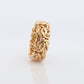 18k Byzantine Chain Ring. 18k Wide Byzantine Chain Band. Chain link Ring. Heavy Wide Turkey ring.