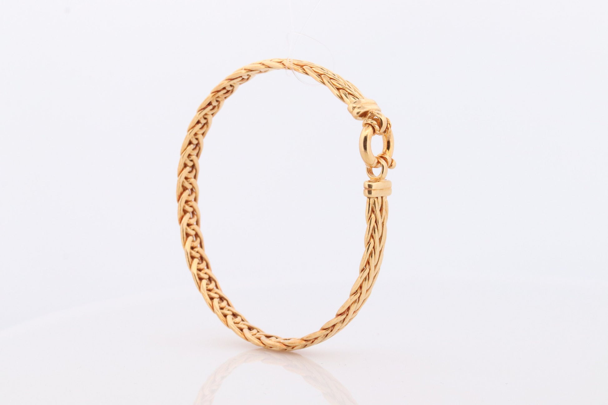 14k Weave Bracelet. MILOR Yellow Gold Rope Weave Link Chain Bracelet. High Quality ITALY wide bracelet. Milor Bracelet
