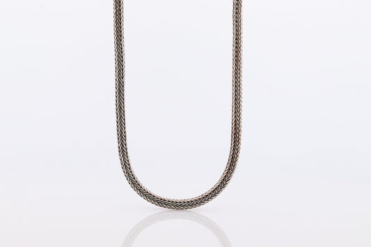 Byzantine Foxtail Weave Necklace. Heavy Sterling Silver 925 BA Wide Long Byzantine Round Woven 28in Rope Necklace.