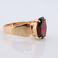 18k Oval Faceted Garnet ring. 18k Oval cut garnet solitaire ring. Large Rhodolite Garnet Solitaire.