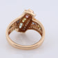 Multi-Color Sapphire Ring. 14k Yellow Gold ring. Colorful Sapphire channel set. Sapphire with diamonds.