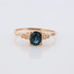 Otsby Barton Sapphire Ring. 10k Yellow Gold Square Claw Design. OB from Art Deco 1920 Era. Oval Sapphire Claw ring.