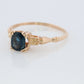 Otsby Barton Sapphire Ring. 10k Yellow Gold Square Claw Design. OB from Art Deco 1920 Era. Oval Sapphire Claw ring.