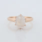 10k Victorian MOONSTONE Claw set ring. Opaque Moonstone ring. Oval Cabochon Moonstone. Rainbow Moonstone.