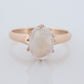 10k Victorian MOONSTONE Claw set ring. Opaque Moonstone ring. Oval Cabochon Moonstone. Rainbow Moonstone.