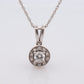 14k Diamond Solitaire Halo Pendant. 14k White gold and 24K Yellow Gold Inlay Canister Pendant. Singapore chain necklace.