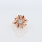 JABEL 14k Platinum Diamond Solitaire ring. Vintage 14k Large Flower Starburst JABEL.