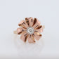 JABEL 14k Platinum Diamond Solitaire ring. Vintage 14k Large Flower Starburst JABEL.