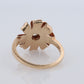 JABEL 14k Platinum Diamond Solitaire ring. Vintage 14k Large Flower Starburst JABEL.