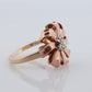 JABEL 14k Platinum Diamond Solitaire ring. Vintage 14k Large Flower Starburst JABEL.