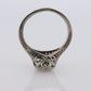 18k Art Deco Diamond ring. 18k White Gold Filigree Ring. Open Hexagonal Setting Engagement ring