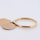 14k Dangle Charm ring. 14k Coin Medallion dangle ring. Round Charm Disk Disc band.