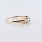 14k Art Deco Diamond ring. 14k Yellow Gold Square cathedral Ring. Engraved Flower.