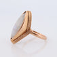 18k Large MOONSTONE ring. 18k Gold Marquise Navette Moonstone ring