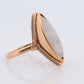 18k Large MOONSTONE ring. 18k Gold Marquise Navette Moonstone ring