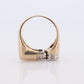 14k Diamond Solitaire Flat signet ring. 0.60ct Diamond bezel set into Signet band. Pinky ring. Large Diamond Solitaire.