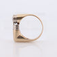 14k Diamond Solitaire Flat signet ring. 0.60ct Diamond bezel set into Signet band. Pinky ring. Large Diamond Solitaire.