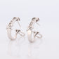 14k Diamond Hoop Earrings. Diamond Channel set diamond XOXO Earrings. Est 0.65ctw Hoop Huggie Dangle Diamond White Gold Earrings