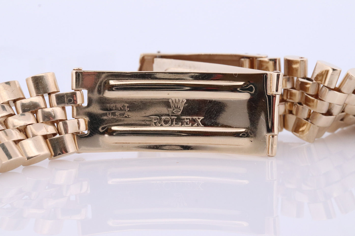 ROLEX 14k Yellow Gold Watch 19mm Bracelet. Vintage 1960s Jubilee Bracelet for 1500 1501 1503 etc. Genuine vintage Rolex Oval Link Bracelet