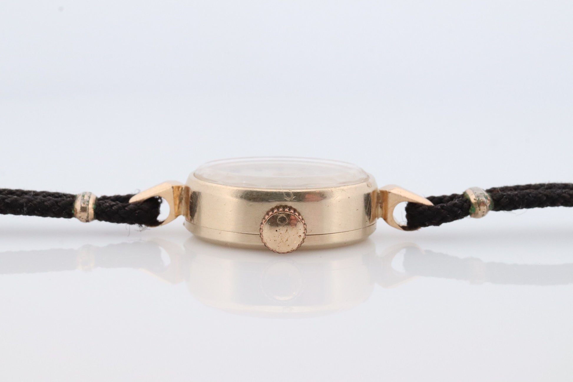 14k Rolex Womens Cocktail Watch. 14k gold Manual Windup. 1950s Ladies Rolex Cable Watch. Rolex Cord wristwatch.
