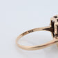 10k Turquoise and diamond ring. Copper Vein Turquoise and center diamond multi-tone yellow gold ring. Mourning Ring Victorian.