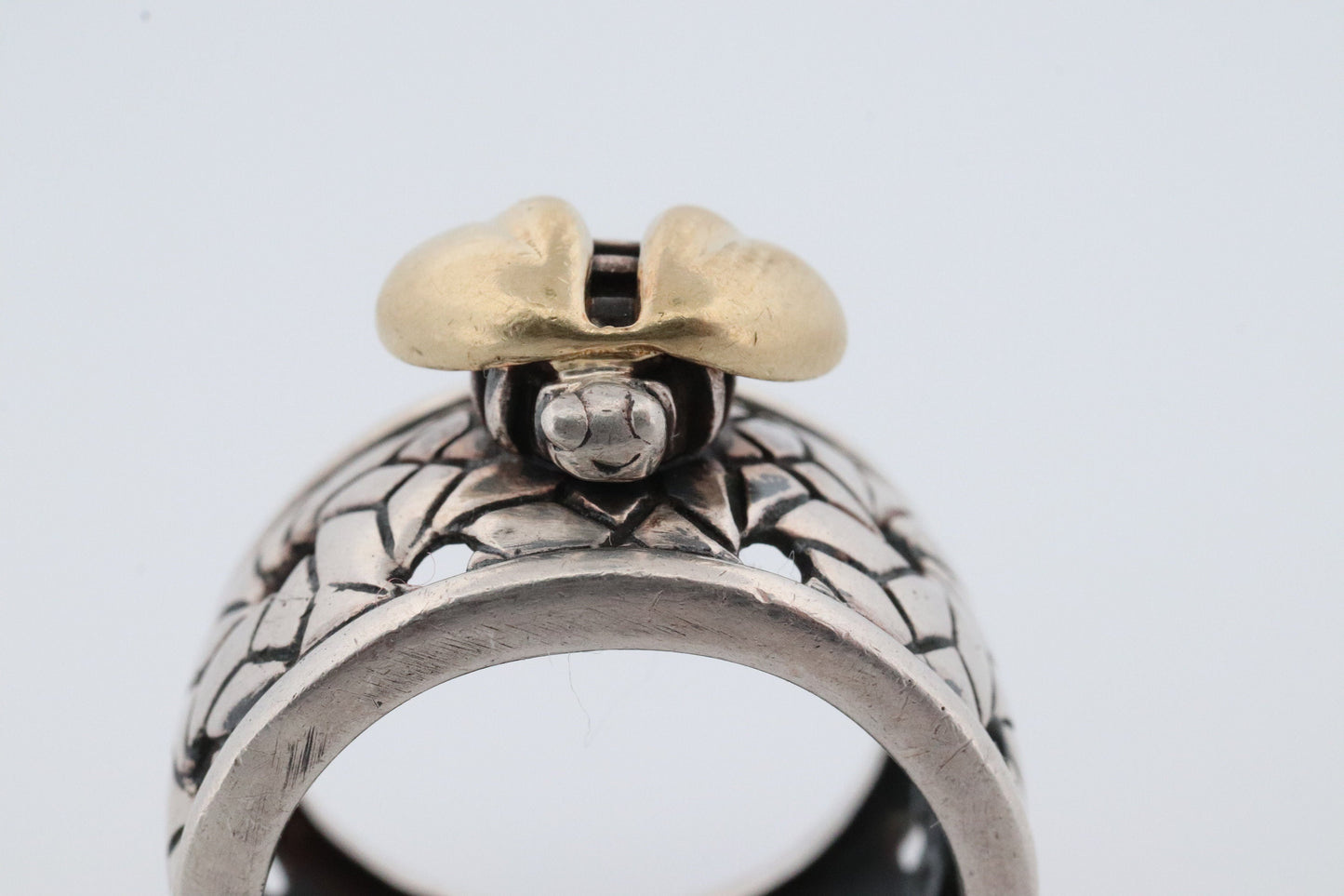 Saint by Sarah Jane 18k and Sterling Silver Bee wide Band. Bumblebee ring