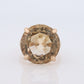 Large Yellow Citrine ring. 14k yellow gold Heavy Large Prong Set Round Citrine