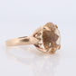 Large Yellow Citrine ring. 14k yellow gold Heavy Large Prong Set Round Citrine