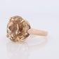 Large Yellow Citrine ring. 14k yellow gold Heavy Large Prong Set Round Citrine