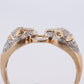 14k Panther Leopard Jaguar Cheetah Diamond ring. Encrusted with Diamond Double Pouncing Panther Circle band.