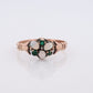 Victorian Opal and Gemstone ring. 10k Gold Antique Opal and Green Gem Cluster ring.